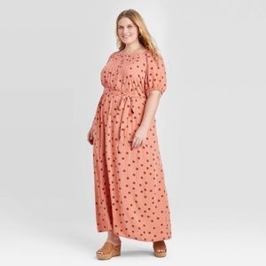 Short Sleeve Textured Button-Front Dress